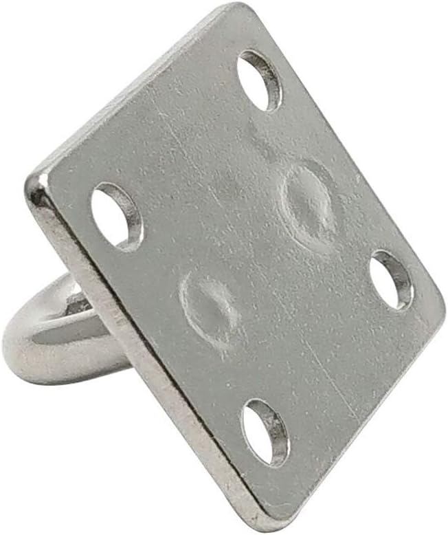 4 Pcs 2 x 1.6 Inch 304 Stainless Steel Ceiling Hooks Pad Eyes Plate Marine Hardware Hooks with Screws