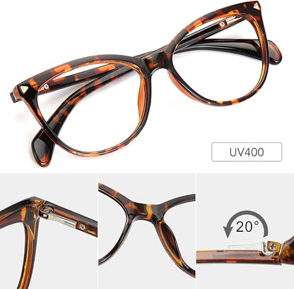 MEETSUN Non Prescription Glasses Frames For Women,Retro Cateye Fake Eyeglasses HD Clear Lens