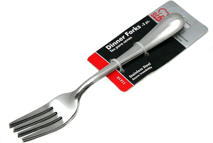 Chef Craft Heavy Duty Dinner Fork, 7.5 inches in Length 3 Piece Set, Stainless Steel