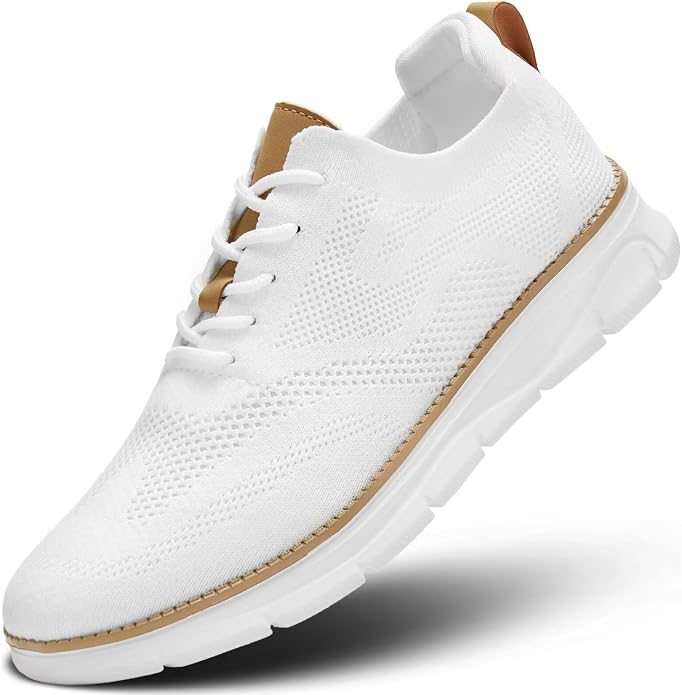 9.5 Kundork Men's Casual Dress Shoes Comfort Walking Shoes Mesh Knit Lightweight Breathable Sneakers