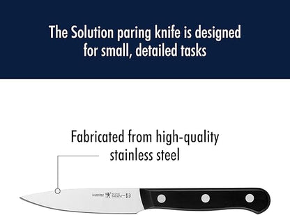 HENCKELS Solution Razor-Sharp 4-inch Compact Chef Knife, German Engineered Informed by 100 Years of Mastery, BlackStainless Steel