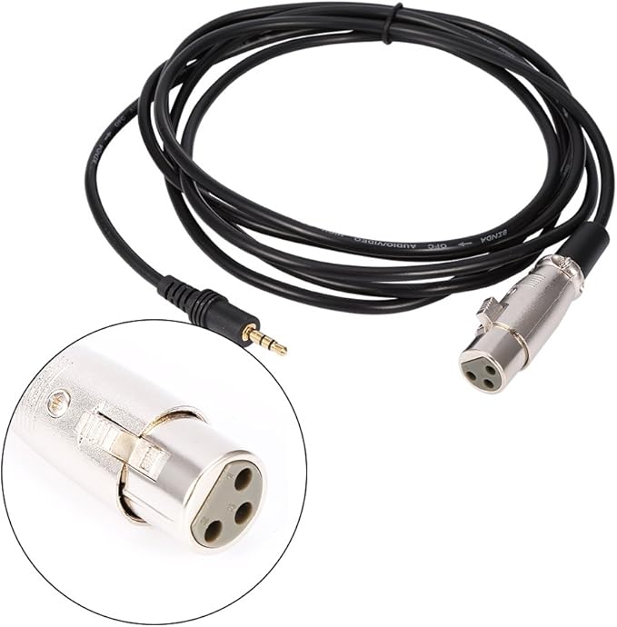 10FT 3 Pin XLR Connector, Female to 18" 3.5mm Male Jack Microphone Audio Cord Cable Mini Jack AUX Cord Audio Cable - 3 Meters