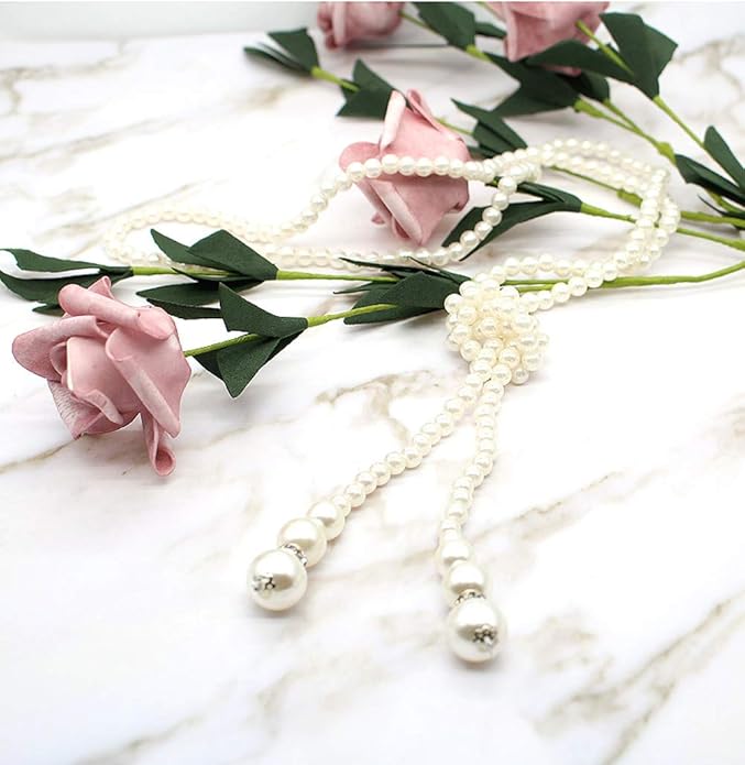 HSQYJ White Crystal Pendant Necklace Long Sweater Necklace Fashion Jewelry for Women