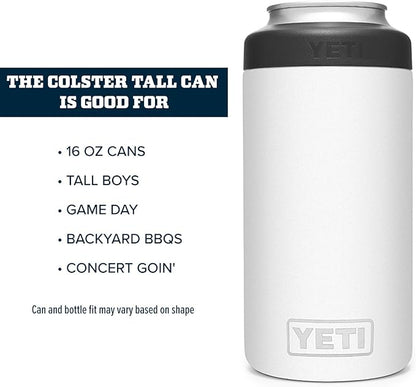 YETI Rambler 16 oz. Colster Tall Can Insulator for Tallboys 16 oz. Cans, White
