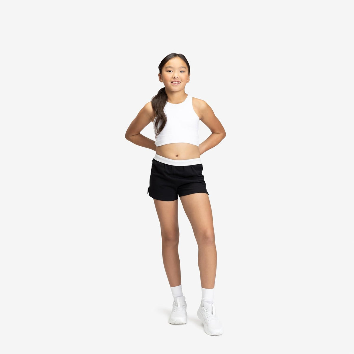 Soffe Youth Girls' Authentic Cheer Shorts, Athletic Cotton Blend, 2.75” Inseam, 3 Pack.