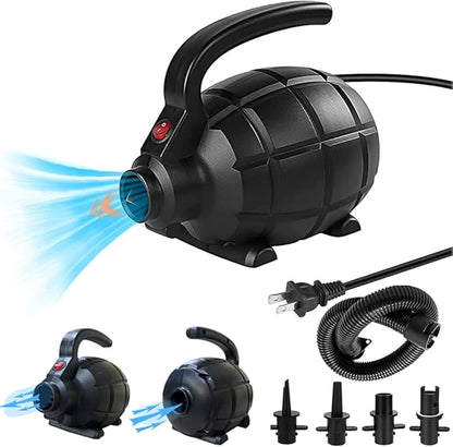 Electric Airpump for Inflatable Tumble Track Gymnastics Mat, Air Roller Barrel, Swimming Ring, Bed, Pool Toy, Inflatables Raft Boat Electric Pump with 4 Nozzles(AC 110-120V(500W))
