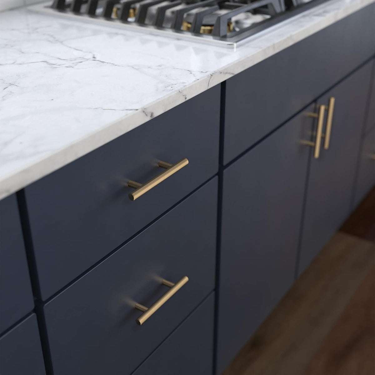 Franklin Brass (10-Pack) – Champagne Bronze Cabinet Handles, 3 Inch Hole Center, Modern Pulls for Drawers, Kitchen Cabinet Door, Dressers | Solid Bar