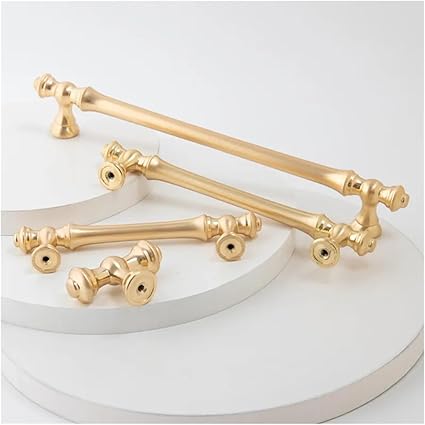 YEJIANGHUA Zinc Alloy Cabinet Door Handles Gold Black Knobs Antique Drawer Pulls Vintage Kitchen Cupboard Handle Wardrobe Pull Hardware Natural(Black-192mm)