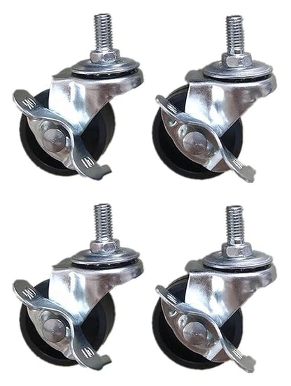 Furniture castors,Swivel Caster Wheels, 50mm Swivel Castors Wheels, 4 Pcs Nylon Heavy Duty Furniture Caster Wheels, Ball Bearing Moves Smooth, Furniture Wheels with Screws, Max 70KG (Size : 4 Braked)