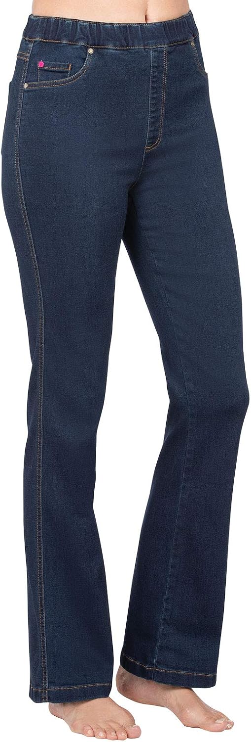PajamaJeans Women's High Waist Palazzo Curvy Jeans