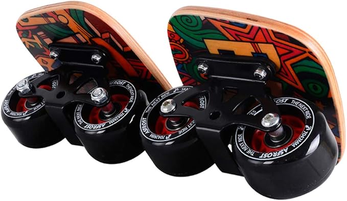 AsFrost Portable Roller Road Drift Skates Plate with Cool Maple Deck Anti-Slip Board Split Skateboard with PU Wheels High-end Bearings