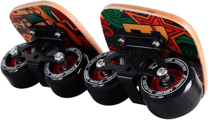 AsFrost Portable Roller Road Drift Skates Plate with Cool Maple Deck Anti-Slip Board Split Skateboard with PU Wheels High-end Bearings