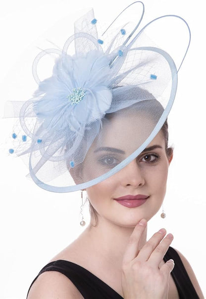 Lucky Leaf Women Girl Fascinators Hair Clip Hairpin Hat Feather Cocktail Wedding Tea Party Hat