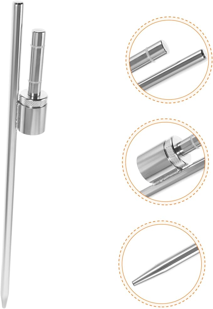 YARNOW Stainless Steel Flag Pole Holder Ground Stake Silver Flag Spike Ground Stake Flag Pole Support