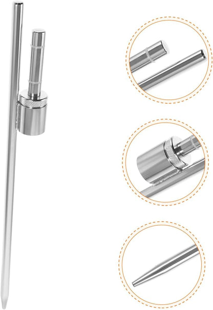 YARNOW Stainless Steel Flag Pole Holder Ground Stake Silver Flag Spike Ground Stake Flag Pole Support