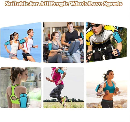 Running Armband,Arm Bag Phone Holder for Running,Multi Cell Phone Armband Pouch for Gym Workout Jogging Exercise,Suitable with iPhone 11 Pro Max XS XR X 8 7 6 6s Plus (Blue)