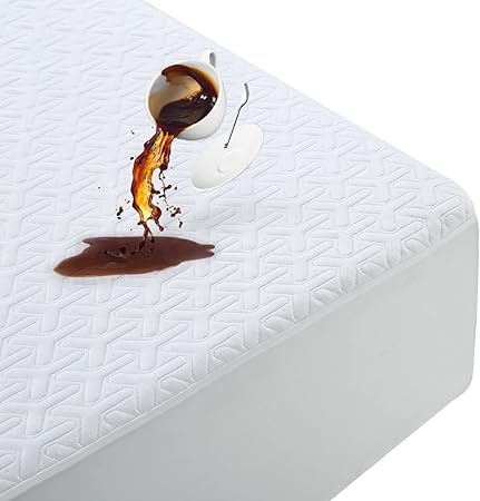 MERITLIFE Premium 100 Waterproof King Size Mattress Protector Cooling King Mattress Pad Cover Breathable Deep Pocket Topper Protection Machine Washable Noiseless Quiet (White,King 78"x80")