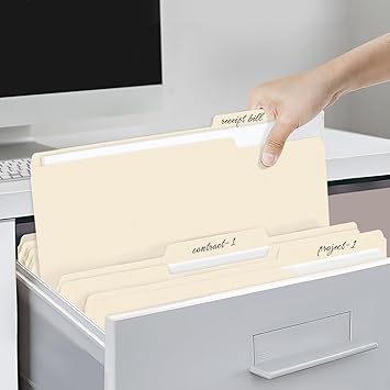 SUNEE Manilla Folders Legal Size (14 x 8.5 inches),100 Per Box, Durable Paper File Folders with 13 Cut Tab for Office, Legal Documents, Filing, and Organizing
