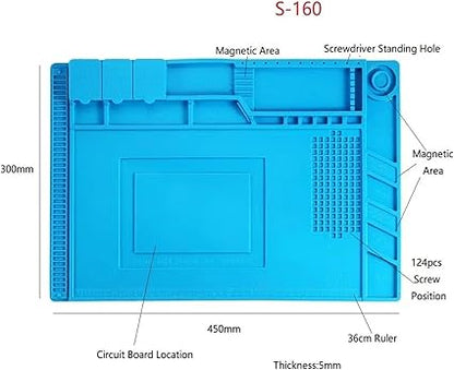 welding work mats 45x30cm S-160 Silicone Heat Insulation Working Pad Desk Mat Platform for BGA Soldering Repair Station with Magnetic