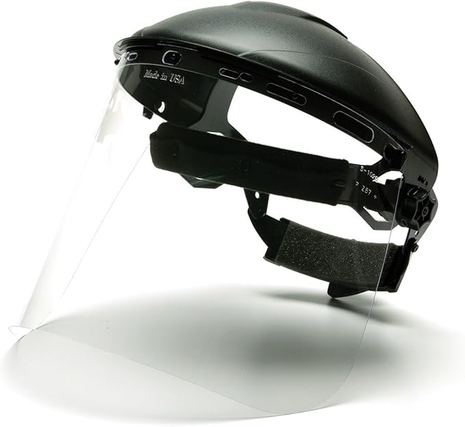 Pyramex Safety Full Face Shield Eye and Head Protection (Headgear NOT Included), Clear Polyethylene, ANSI Z87