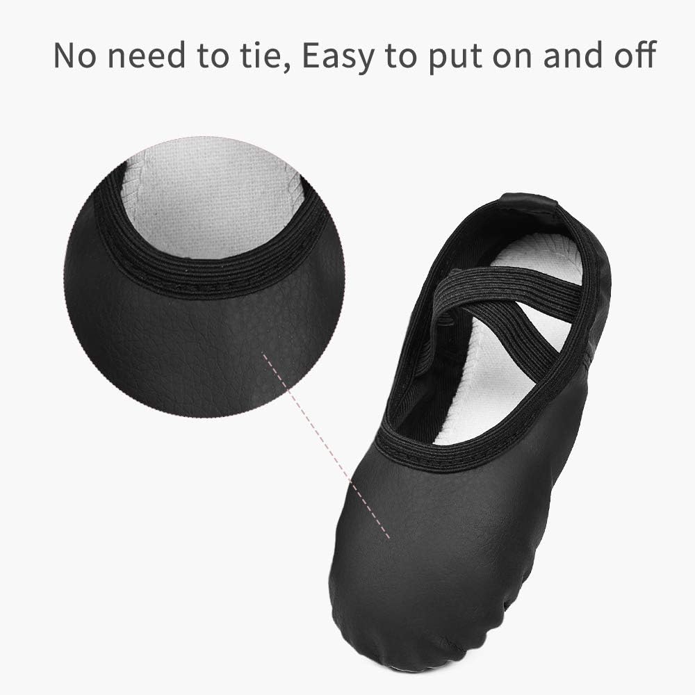 Stelle Ballet Shoes for Girls Boys Close-Fit PU Professional Dance Slippers for Toddler/Little Kid/Big Kid
