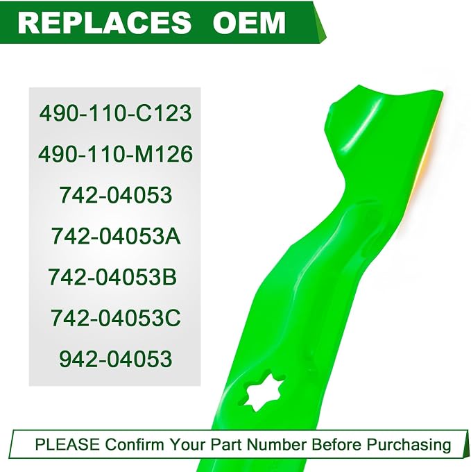 Deck Mower Blade Fit for Cub Cadet LTX1050 LT1050 RZT50 Lawn Mower Replaces 942-04053C 742-04053 742-04056 942-04056 (3 Pack)