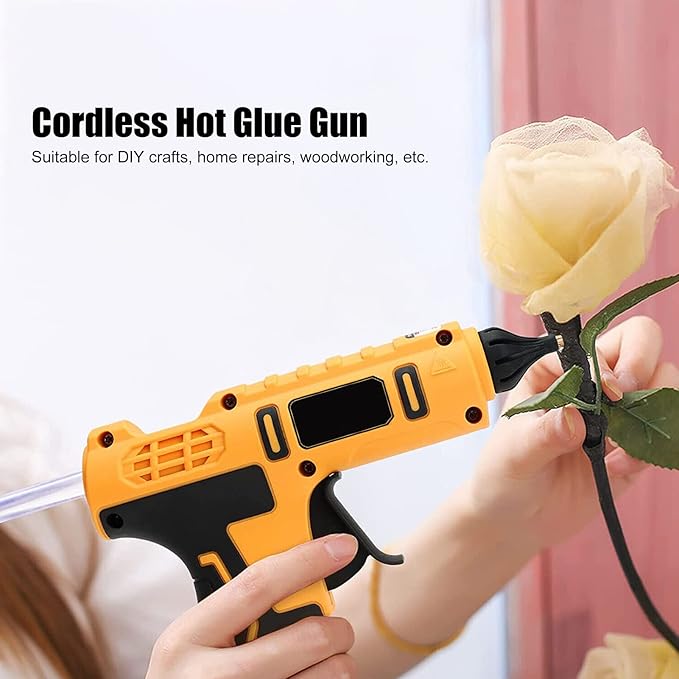 Topyond Portable Hot Glue Gun Battery Powered, 100W Fast Heating, Wireless with LED Light