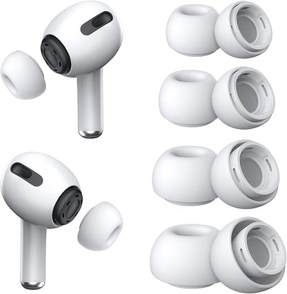 4 Pairs  Replacement Ear Tips for AirPods Pro and AirPods Pro 2 with Noise Reduction Hole, Silicone Ear Tips for AirPods Pro with Portable Storage Box and Fit in The Charging Case(XSSML)