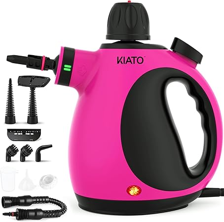 Kiato Handheld Steam Cleaner, 10 in 1 Hand Held Steamer for Cleaning, Portable Pressurized Steamer for Home Use, Bathroom, Mini Steam Cleaners for Upholstery Furniture Sofa Couch Floor Tile Grout