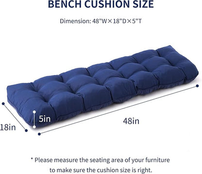 IPYNBAP Outdoor Bench Cushion, 48x18x5 Inch, Navy Blue