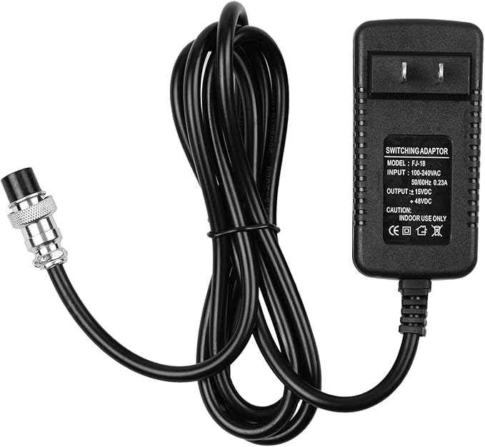 Universal Voltage Converter Power Supply for Audio Equipment with XLR Adapter 15V 48V Mixing Console Compatible