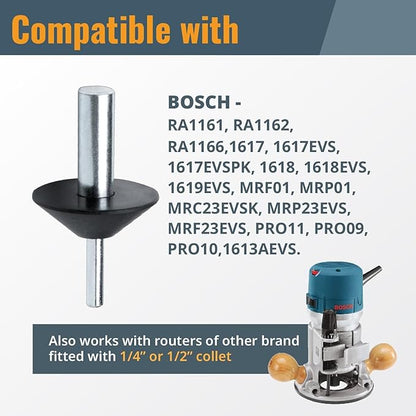POWERTEC Router Centering Pin and Cone Set for Porter Cable Style Router Sub Bases with 1/2" & 1/4" Ends, Calibrate Router Base Plates, Centering Template Guides on Routers Tool & Accessories - 71833