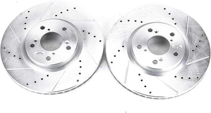 Power Stop JBR1171XPR Front Evolution Drilled  Slotted Rotor Pair For Acura MDX 2007-2013, Acura RLX 2014-2020, Acura ZDX 2010-2013, Honda Pilot 2009-2015 Model Specific