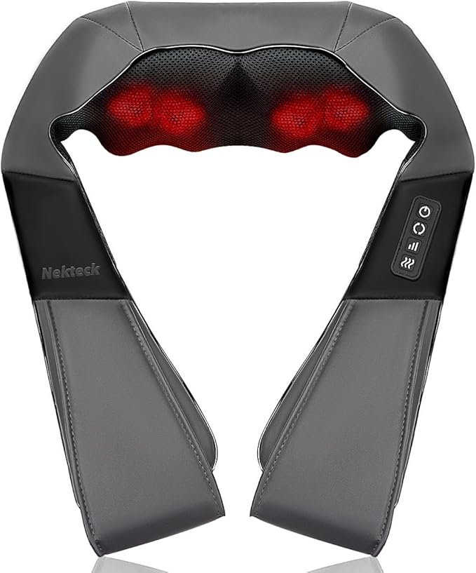 Shiatsu Neck and Back Massager with Soothing Heat, Electric Deep Tissue 3D Kneading Massage for Shoulder, Leg, Body Muscle Pain Relief, Home, Office, and Car FSA HSA Eligible
