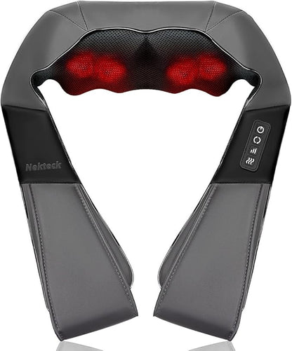 Shiatsu Neck and Back Massager with Soothing Heat, Electric Deep Tissue 3D Kneading Massage for Shoulder, Leg, Body Muscle Pain Relief, Home, Office, and Car FSA HSA Eligible