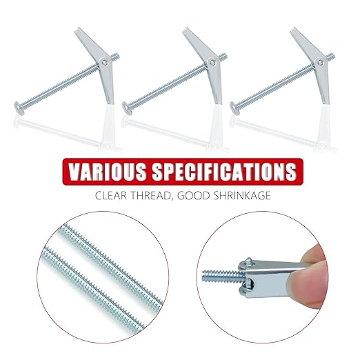 12 Pcs 18 x 2 Inch Spring Toggle Bolt, Heavy Duty Drywall Anchors, Butterfly Anchors, Stainless Steel Hanging Nuts for Hanging Heavy Items on Drywall Wood