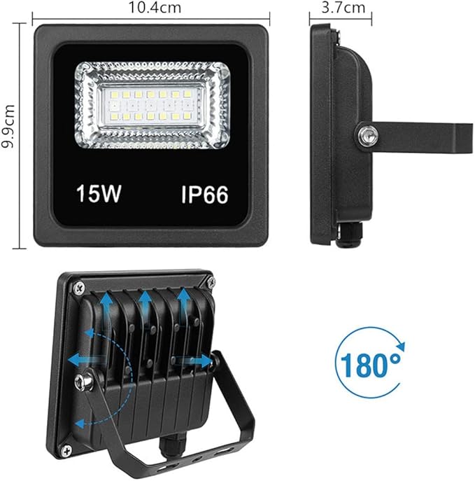 XUNATA 15W RGBW LED Reflector, Outdoor RGB Bluetooth Color Changing, Music Synchronization, Smart Flood Light, Dimmable, Waterproof, IP66, Wall Washer, Spotlights