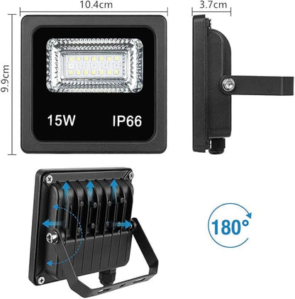 XUNATA 15W RGBW LED Reflector, Outdoor RGB Bluetooth Color Changing, Music Synchronization, Smart Flood Light, Dimmable, Waterproof, IP66, Wall Washer, Spotlights