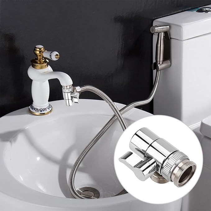 Fdit Faucet Diverter Basin Sink Water Tap Switch Valve Brass Shower Head Shut-Off Valve for Bathroom Kitchen Washing Basin