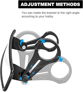 Dasen Wide Rear View Mirror-15" Rear View Convex Mirror w1.75" Adjustable Clamp Kit 1.5 Inch Rubber Gasket Roll Round Bar Off-Road Fit Polaris Ranger RZR XP Maverick MAX ATV UTV