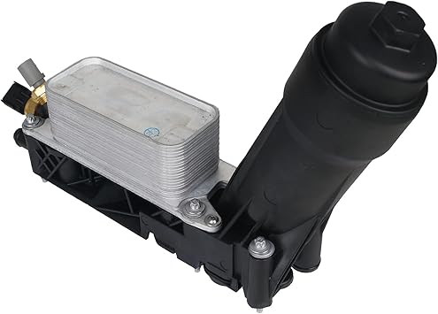 KUSATEC Aluminum Engine Oil Cooler Filter Housing Adapter Assembly For 2011-2013 Chrysler 200 300, Dodge Avenger Challenger Charger, Jeep Grand Cherokee, Ram 1500 CV, 3.6L V6 Engine, Replace 5184294AE