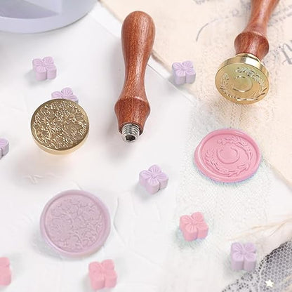 Initial Letter Alphabet C Sealing Wax Stamp with Flower Wax Stamp for Wedding Invitation Gift Wrap Envelopes Christmas Card