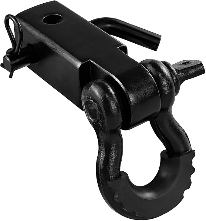 2" Tow Hitch Receiver with 58" Screw Pin,34 Shackle,45000Lbs Break Strength Heavy Duty Receiver Kit Fit for Vehicle Recovery Off-Road