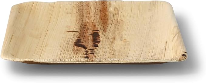 BIOZOYG Disposable Plates 200 Pack 6 Inch Square Palm Leaf Plates - Tableware Compostable Disposable - Alternative to Bamboo Plates - Party Tableware