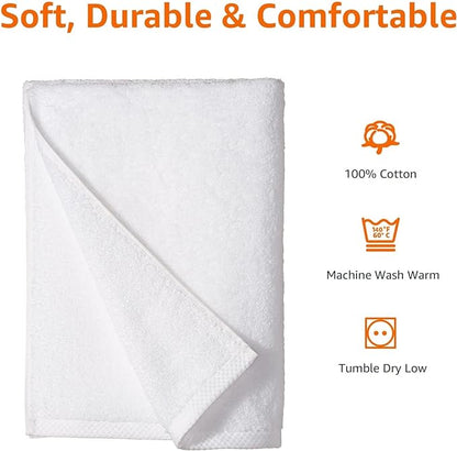 Basics - 2 Piece Quick-Dry Oversize Bath Towel, 100 Cotton, White, 54" x 30"