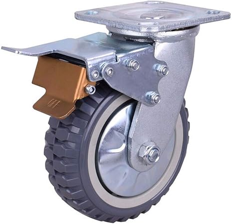 Heavy-Duty Casters, Double Ball Bearing Casters, Industrial Universal Wheels with Brakes, Trolley Directional Wheels for Outdoor, Nylon Wear-Resistant Wheels, Bearing 220-350kg