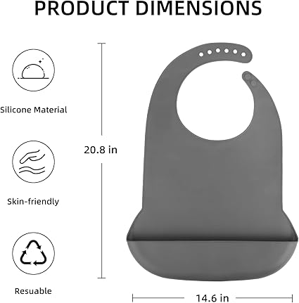 Adult Bibs for Men  Women,Adjustable Silicone Adult Bib,Washable Waterproof Bib for Elderly with Crumb Catcher