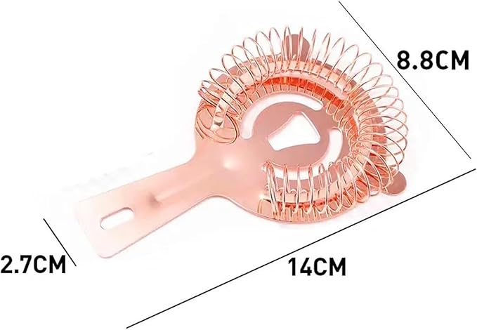 Bar Strainer 10pcs Stainless Steel Cocktail Shaker Bar Ice Strainer Wire Mixed Drink Bartender Professional Tool Bar Accessories for Home Bar  Professional Bar(Rose Gold A)
