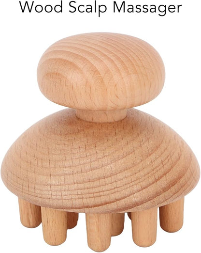 ANGGREK Wood Head Massager, Octopus Shape Manual Scalp Massagers Scalp Massage Tool Wooden Fingers Head Scratcher for Remove Headache and Head Body Relaxing
