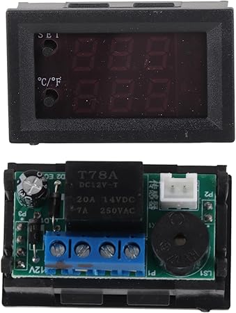 Temperature Controller Switch Digital Display Microcomputer Thermostat Temperature Control Unit with Sensor DC12V